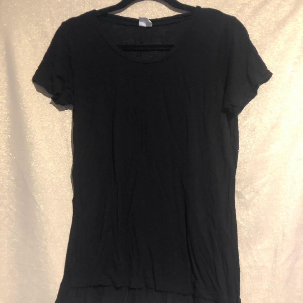 Black slit tee shirt